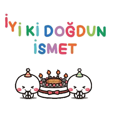 Birthday Card With Cartoon Characters And Cake Sticker
