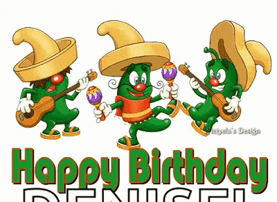 Birthday Card With Cartoon Characters Playing Guitars GIF