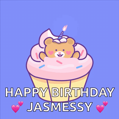 Birthday Card With Cupcake And Teddy Bear GIF