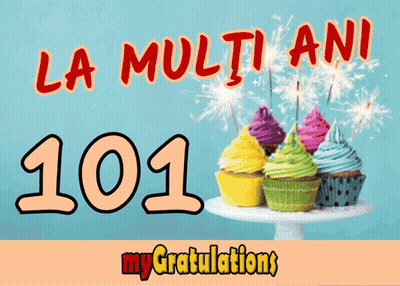Birthday Card With Cupcakes And 101 GIF