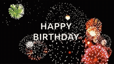 Birthday Card With Fireworks Saying Happy Birthday GIF