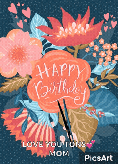 Birthday Card With Flowers GIF