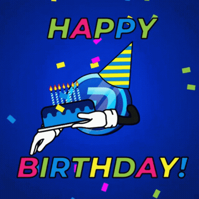 Birthday Card With Hand Holding Cake GIF