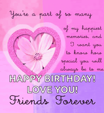 Birthday Card With Heart And Flower GIF