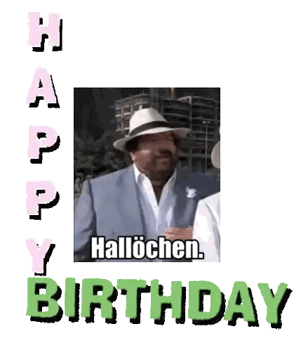 Birthday Card With Man In Hat Sticker