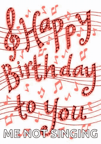 Birthday Card With Music Notes Saying Happy Birthday GIF