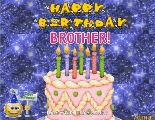 Birthday Card With Pink Cake And Candles GIF