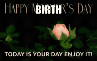 Birthday Card With Pink Rose GIF
