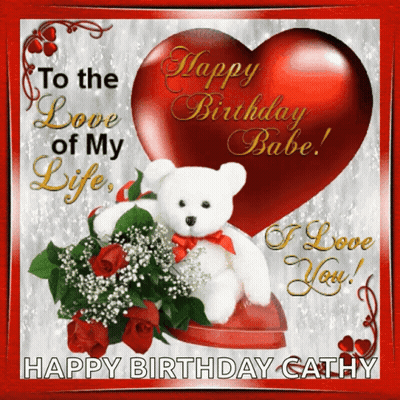 Birthday Card With Teddy Bear and Roses