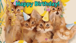 Birthday Cat Kittens Singing Happily