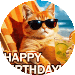 Birthday Cat Sticker GIF