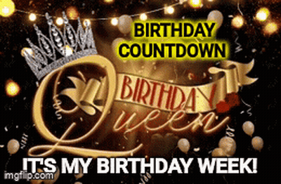 Birthday Countdown Poster With Crown And Balloons GIF