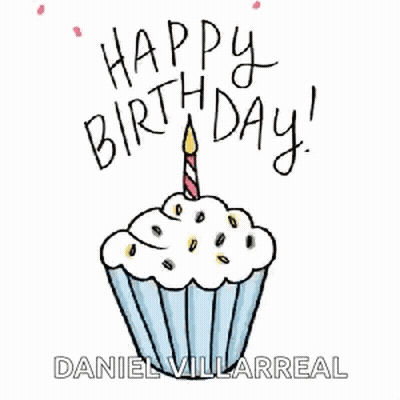 Birthday Cupcake With Candle And Sprinkles GIF