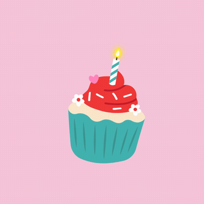 Birthday Cupcake With Candle GIF
