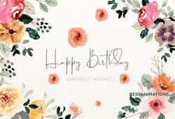 Birthday Flowers Border Greeting GIF