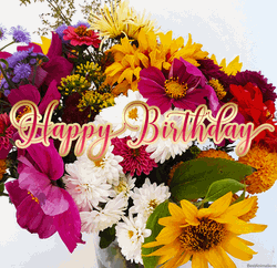 Birthday Flowers Bouquet Greetings GIF
