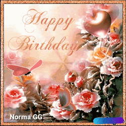 Birthday Flowers Happy Birthday Heart Balloons GIF