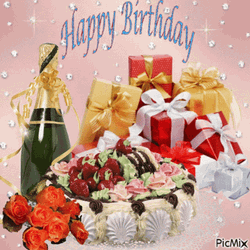 Birthday Gifts And Champagne GIF