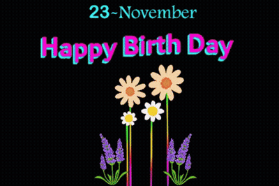 Birthday Greeting Card With Flowers GIF