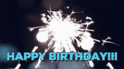Birthday Greeting Card With Sparklers Saying Happy Birthday GIF