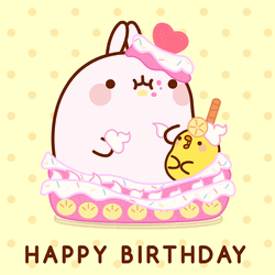 Birthday Party Bunny And Chick  GIF