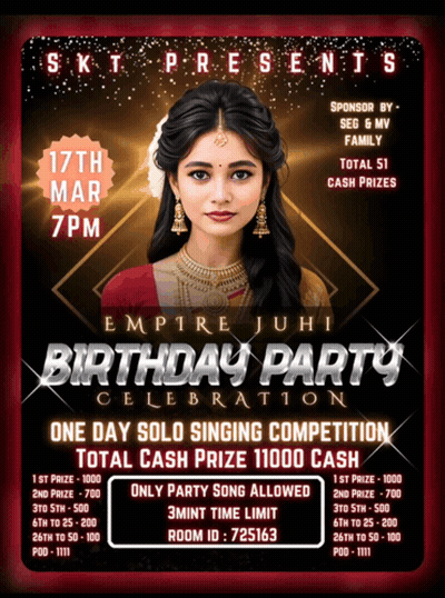 Birthday Party Poster With Woman GIF