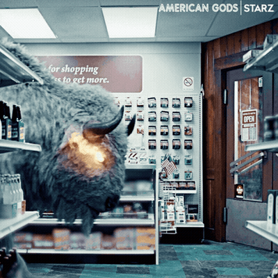 Bison In Grocery Store GIF