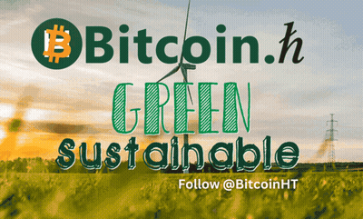 Bitcoin Green Sustainable Poster With Wind Turbine GIF