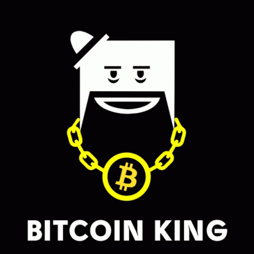 Bitcoin King Logo Man With Beard And Chain GIF