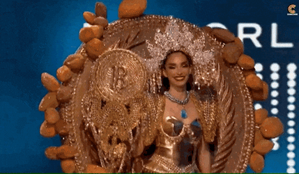 Bitcoin Miss Universe El Salvador National Costume GIF