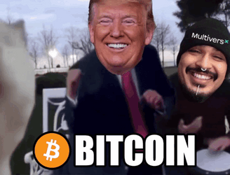 Bitcoin Performing People With Blazzord Donald Trump Heads GIF