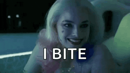 Bite Me Please Harley Quinn GIF