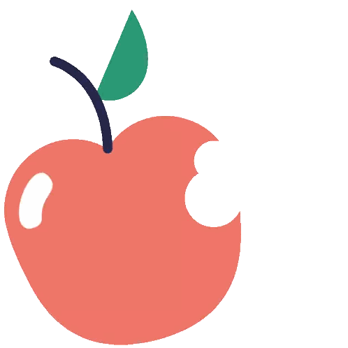 Bite Out Of Red Apple With Green Leaf Sticker