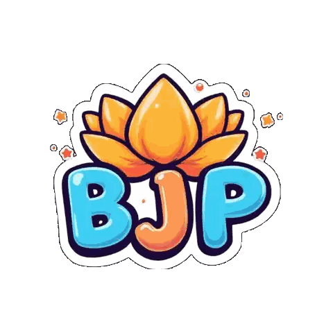 BJP Sticker With Lotus Flower Sticker