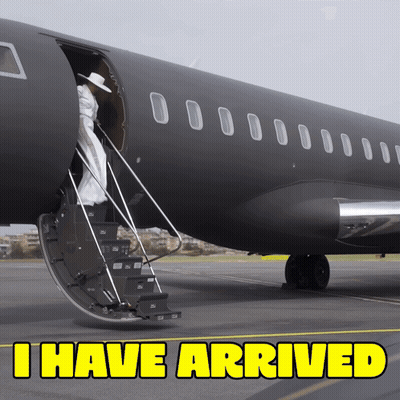 Black Airplane I Have Arrived GIF