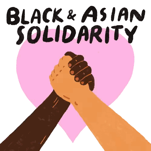 Black And Asian Solidarity Poster Sticker