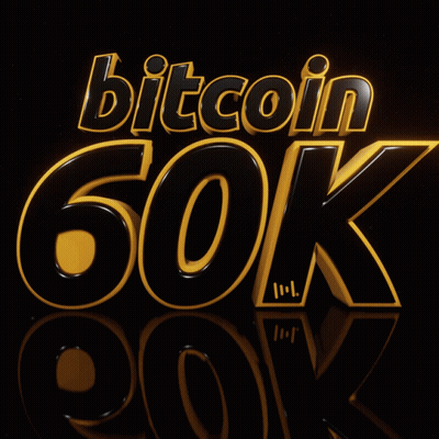 Black And Gold Bitcoin 60K Sign GIF