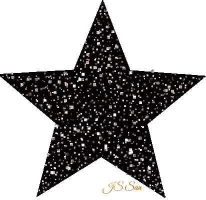 Black And Gold Star With J.S. San Sticker