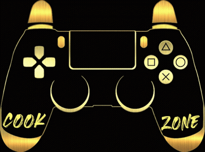 Black And Gold Video Game Controller With Cook Zone GIF