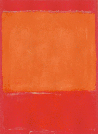 Black and Orange Painting With White Line