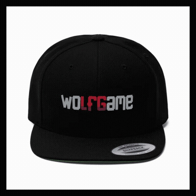 Black And Orange Wolfgame Baseball Cap GIF