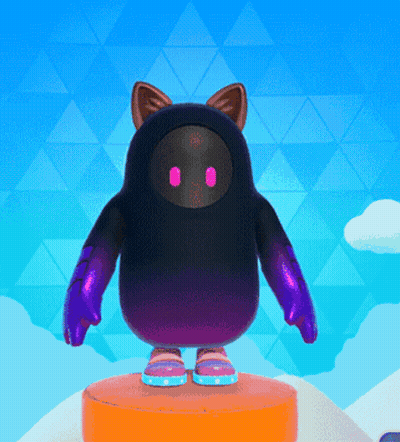 Black And Purple Cartoon Character With Cat Ear GIF