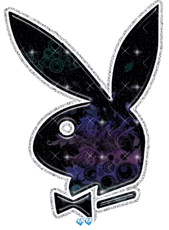 Black And Purple Playboy Bunny With Blue Bow Tie Sticker