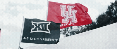 Black And Red Flag Saying Big 12 Conference GIF