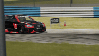 Black And Red Race Car Number 1 GIF