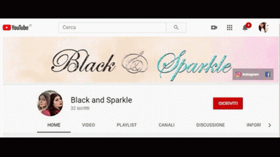 Black And Sparkle YouTube Page Arrow To Instagram Logo GIF