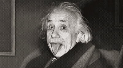 Black And White Albert Einstein Saying Think More GIF