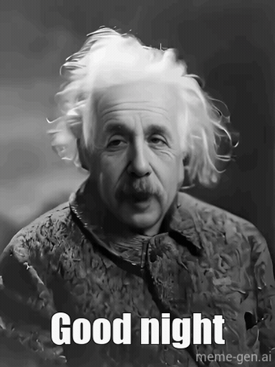 Black And White Albert Einstein Says Good Night GIF