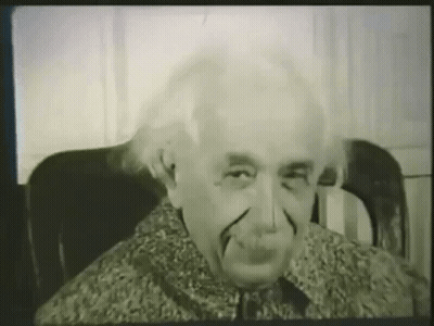 Black And White Albert Einstein With Fake Mustache GIF