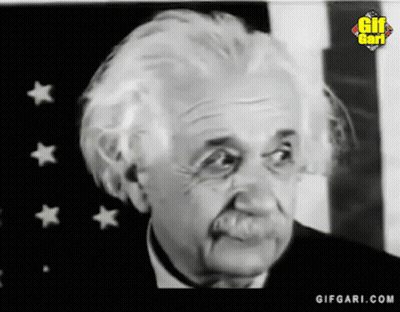 Black And White Albert Einstein With Gifgari.com Logo GIF